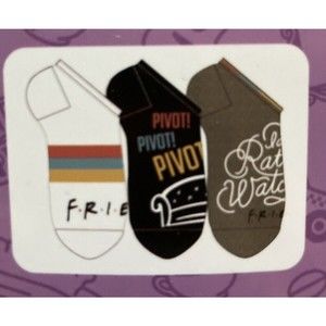 Friends TV Show 3 Pair Socks Womens Low Cut Shoe Size 4-10 Multicolor Novelty